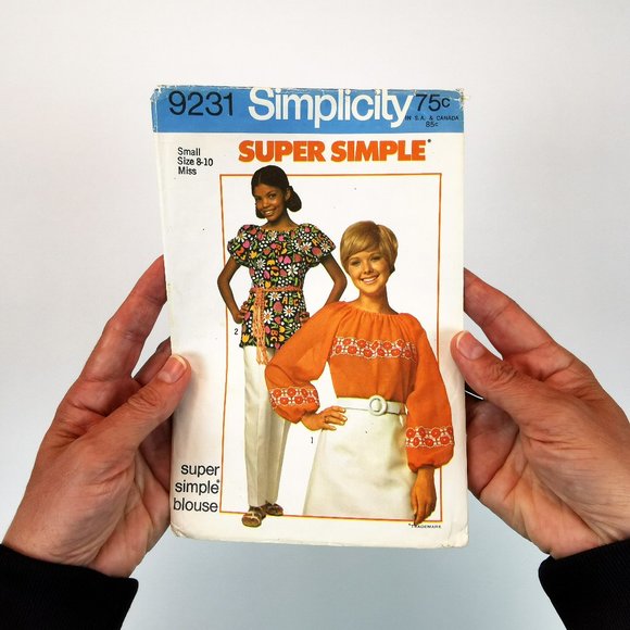 70s Simplicity Sewing Pattern 9231 Small Blouse - Picture 8 of 10